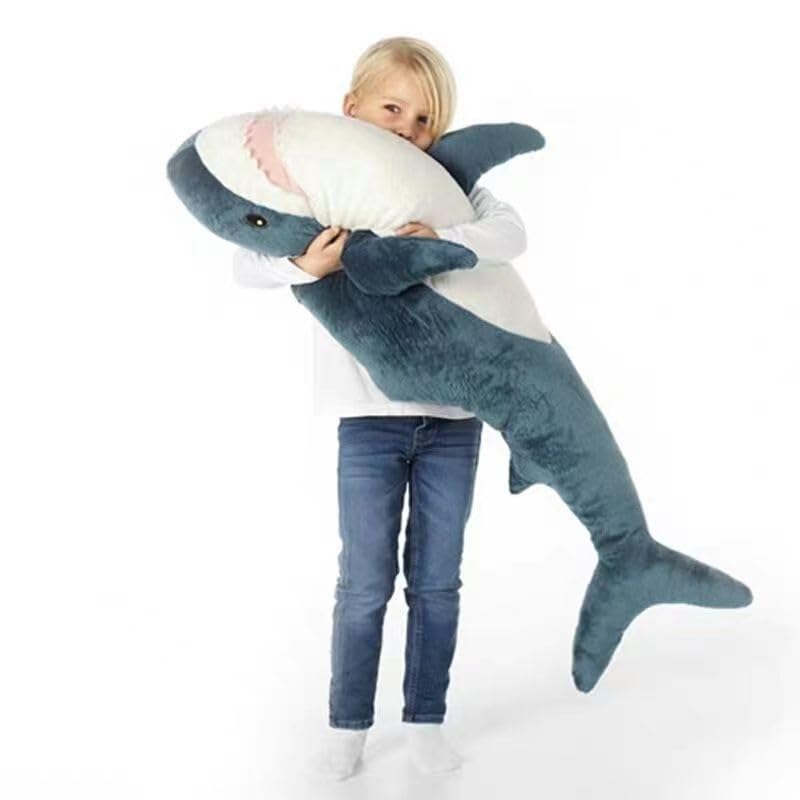 39inch Giant Plush Shark Toy Pillow,3D Giant Shark Stuffed Animal,Soft Shark Cushion Pillow Shark Stuffed Toy Throw Pillow for Children’s Pillow Boys and Girls Room Decoration Bedtime Gift (100cm)