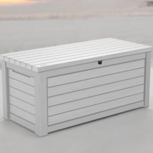 Generic 165 Gallon Outdoor Storage Resin Deck Box- (White), 246838