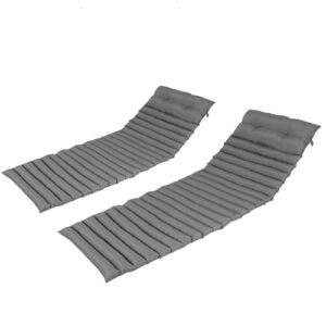 perfect garden chaise lounge cushion outdoor waterproof patio foldable furniture lounge chair cushions for garden patio pool 76 * 23inch (gray, 2-pcs set)