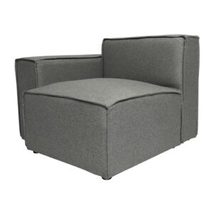 Flash Furniture Bridgetown Fabric Left Chair Module for Sectional Sofa, Customizable Modular Couch Left Seat with Arm Rest, Dark Gray