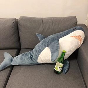 39inch Giant Plush Shark Toy Pillow,3D Giant Shark Stuffed Animal,Soft Shark Cushion Pillow Shark Stuffed Toy Throw Pillow for Children’s Pillow Boys and Girls Room Decoration Bedtime Gift (100cm)