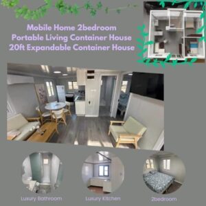 20FT tiny prefab house, Standard butterfly container with 2bedroom and 1 Full Equiped Bathroom and Kitchen, mini houses to live in, folding house, expandable tiny house, mobile home