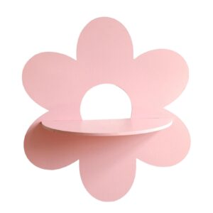 IEUDNS Flower Shape Wall Storage Holder, Hanging Storage Shelf, Wooden Easy to Install Hanging Plant Shelf for Stone Dorm Gift Home, Pink