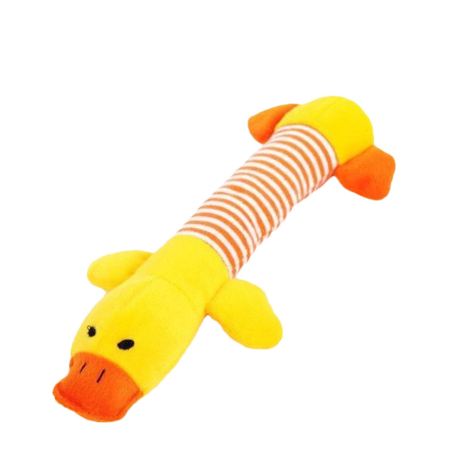 Puppy Plush Duck - Pet Squeaky Playtinhg - Crinkly Dog Toy, Squeaking Dog Plushie | Duck Shaped Teething Toy with Sound, Pet Dentals Care, Breed Specific Chew Toy for Dogs Puppies Aggressive Chewers