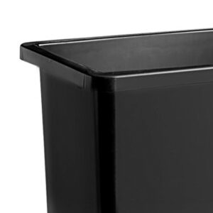 Mix.Home 23 Gallon Black Slim Rectangular Trash Can with lid Restaurant Trash can Commercial Trash can Tall Plastic Trash can Industrial Trash can Square Trash cans with Drop Shot Lid