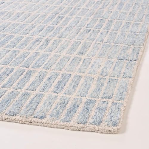 Capitola Hand-Tufted Wool Area Rug, Living Room deocr PB Modern Designer Carpet, (Sky Blue, 8x10 feet)