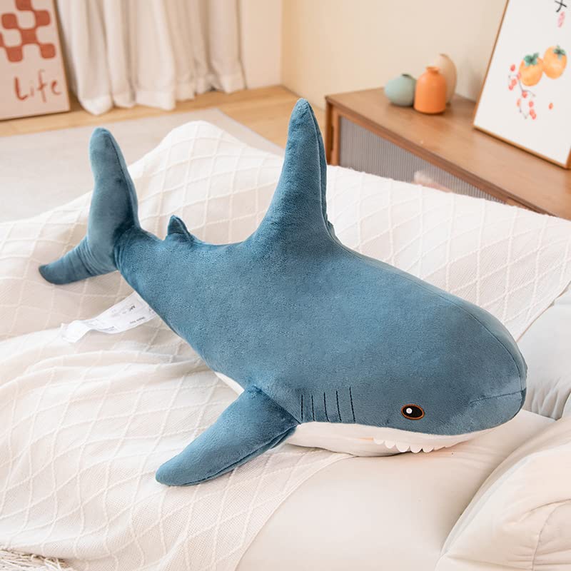 39inch Giant Plush Shark Toy Pillow,3D Giant Shark Stuffed Animal,Soft Shark Cushion Pillow Shark Stuffed Toy Throw Pillow for Children’s Pillow Boys and Girls Room Decoration Bedtime Gift (100cm)