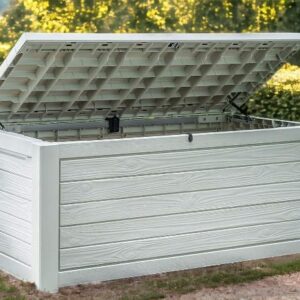 Generic 165 Gallon Outdoor Storage Resin Deck Box- (White), 246838