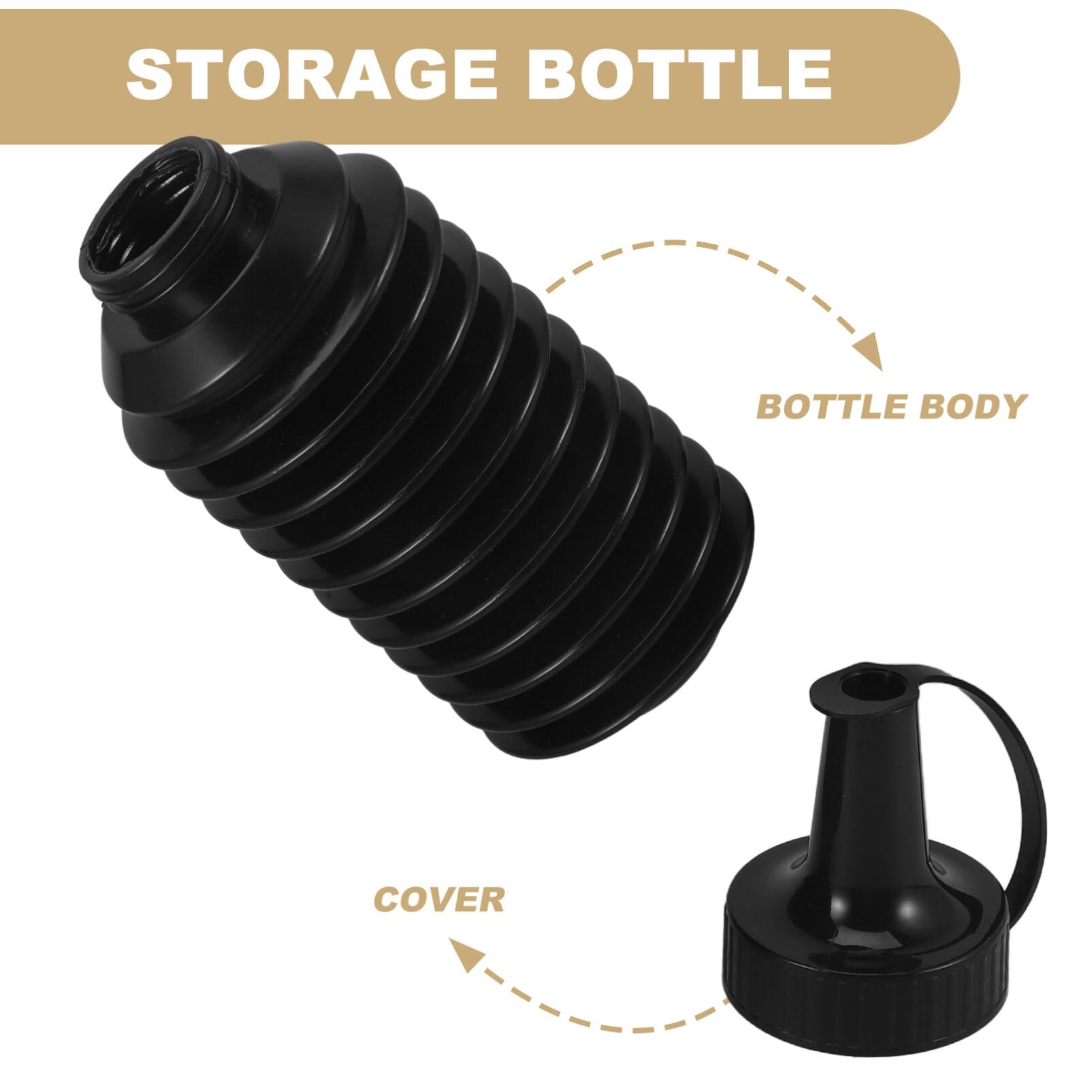 Vaguelly Bullets Beads Bottle, 600ml Foldable Gel Ammo Bottle Holder Blaster Refill Container Liquid Toy Bead Holder Storage Darkroom Chemical Bottles for Outdoor Game, 20.00X8.00X8.00CM, Black