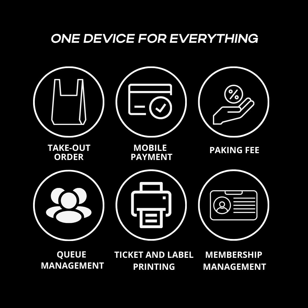 POS PDA Q2i Receipt Printer 58mm High Speed Thermal Printer with Android 8.1, 5.5’’ Touch Screen. Handheld Mobil Point of Sale Tablet. Scan1D barcodes. Support 3G. 1GB RAM + 8GM ROM