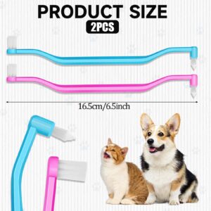 2 Pcs Dual Sided Cats & Dogs Toothbrushes Dual Sided Cat Toothbrush Kitten Puppy Toothbrush Micro Head Kitten Teeth Cleaning Brush Pet Teeth Cleaning Brush Cat Dental Care Supplies