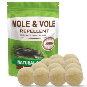 mole repellent for lawns, gopher repellent, mole & vole repellent, mole deterrent for yard/garden, vole repellent outdoor,mole and gopher repellent, get rid of mole, groundhog repellent-12p