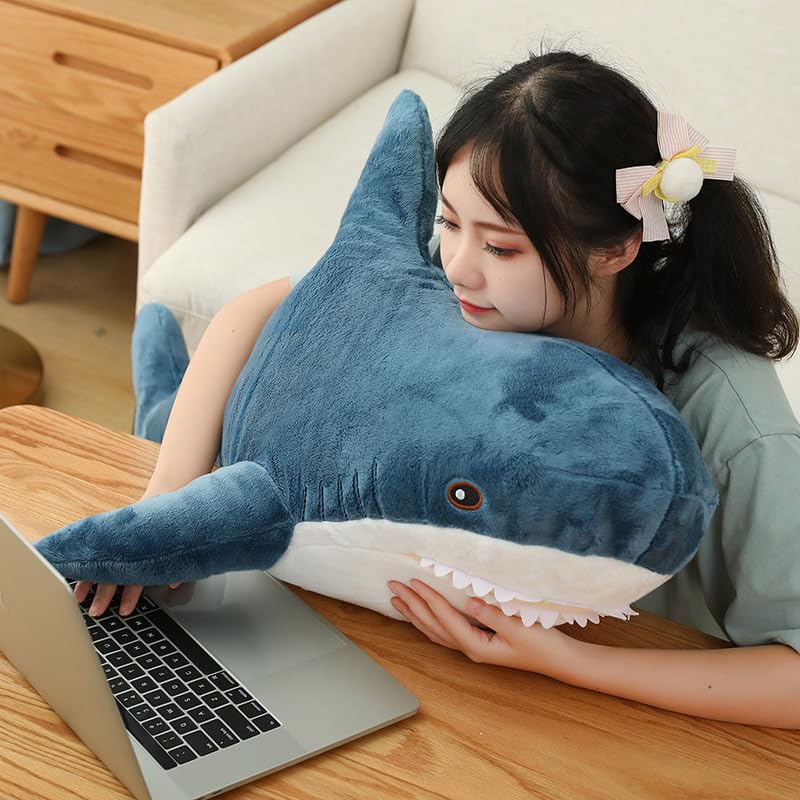 39inch Giant Plush Shark Toy Pillow,3D Giant Shark Stuffed Animal,Soft Shark Cushion Pillow Shark Stuffed Toy Throw Pillow for Children’s Pillow Boys and Girls Room Decoration Bedtime Gift (100cm)