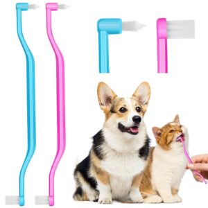 2 pcs dual sided cats & dogs toothbrushes dual sided cat toothbrush kitten puppy toothbrush micro head kitten teeth cleaning brush pet teeth cleaning brush cat dental care supplies