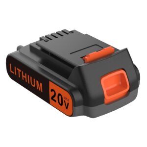 edetovad 20 volt max 2.0ah lithium-ion battery replacement for black+decker 20v battery，compatible with all power 20v black and decker power+ tools