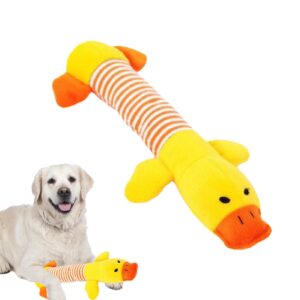 puppy plush duck - pet squeaky playtinhg - crinkly dog toy, squeaking dog plushie | duck shaped teething toy with sound, pet dentals care, breed specific chew toy for dogs puppies aggressive chewers