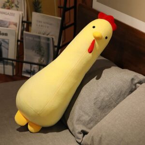 maomoto long chicken plush body pillow, 23.6” soft cute chicken throw pillow cushion funny fat chicken fluffy pillow stuffed animals plushies, ideal gifts for kids girlfriend