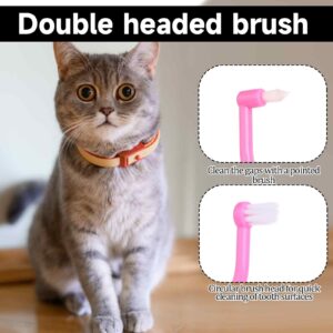 2 Pcs Dual Sided Cats & Dogs Toothbrushes Dual Sided Cat Toothbrush Kitten Puppy Toothbrush Micro Head Kitten Teeth Cleaning Brush Pet Teeth Cleaning Brush Cat Dental Care Supplies