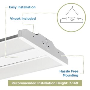 WareLight Oslo Compact Linear High Bay Fixture - 11,000 Lumens, 78 Watt, CCT Selectable, 120-277V LED Light, 16.5 x 10.2 x 1.8 Inches, White, Pack of 2