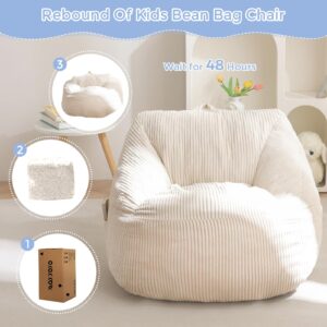 MAXYOYO Kids Bean Bag Chair, Bean Bag Couch with Handle, Comfy Toddler Chair for Boys and Girls, Accent Sofa Chair with Pocket for Gaming Reading Relaxing