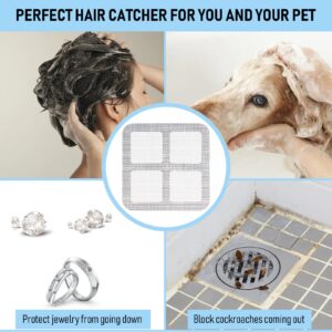 30 PCS, 3.9" X 3.9" Disposable Drain Covers, Disposable Drain Hair Catcher, Disposable Drain Covers for Shower, Disposable Filter Patches for Drain, Disposable Shower Drain Hair Catcher Mesh Stickers