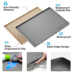 Under Sink Mat - 31" x 22" Waterproof Liner for Kitchen & Bathroom Cabinet, Shelf Protector, Multi-Purpose, Organizers and Storage, Flexible Silicone Sink Drip Tray