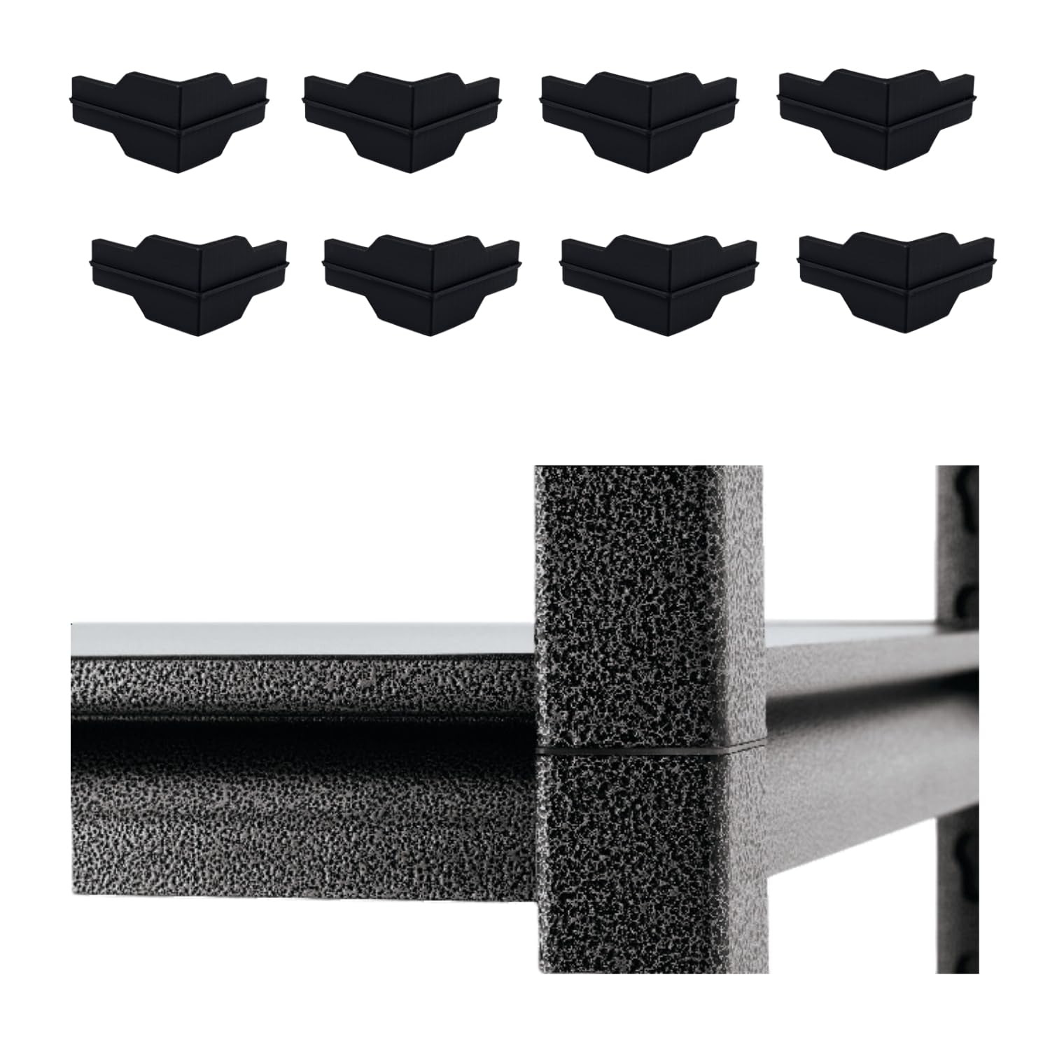 EMALPE Whalen Post Insert Corner Connector for Shelving Costco (8 Units), Black