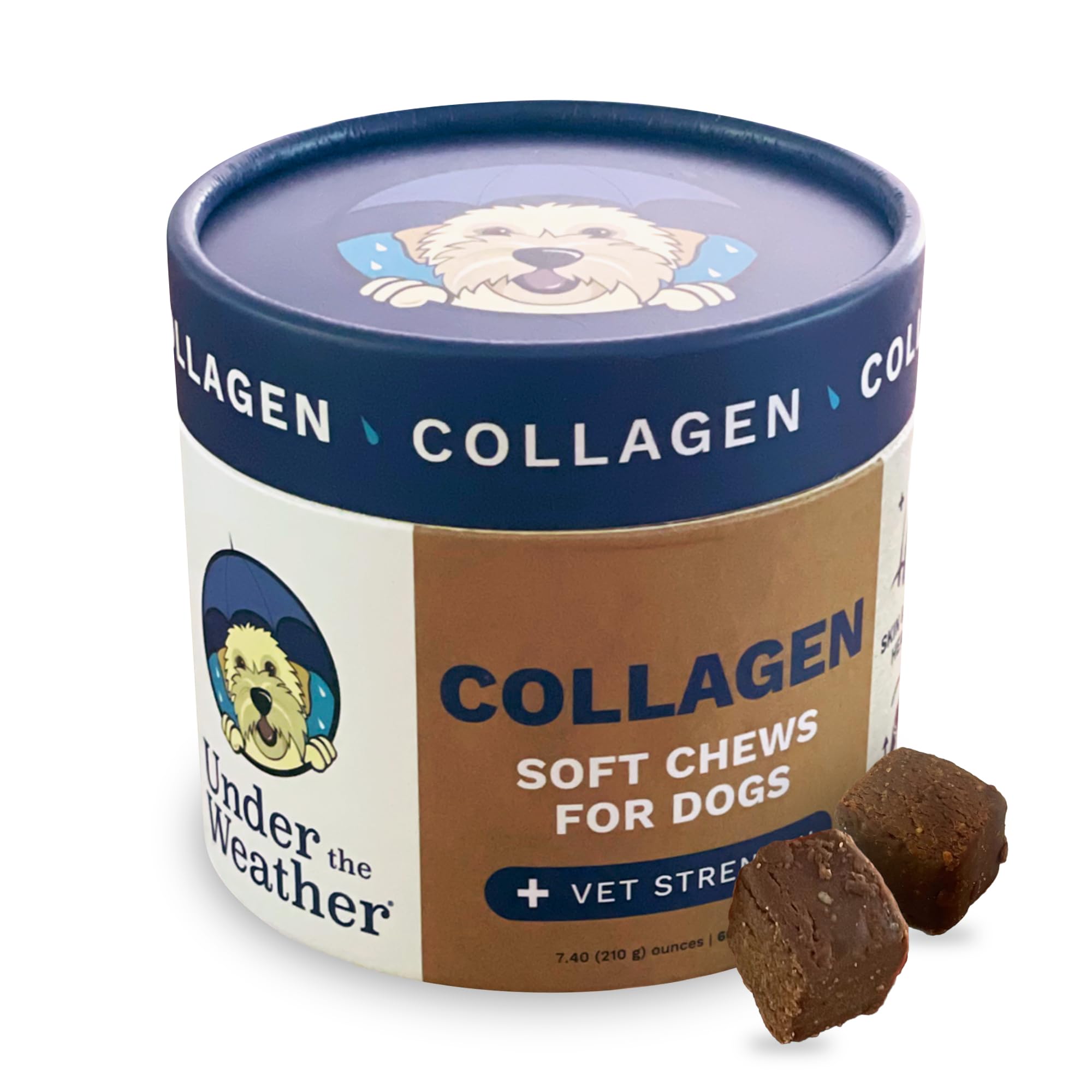 Under the Weather Collagen Chews for Dogs | Promotes Healthy Skin Coat and Stronger Hip & Joint | Improves Overall Mobility | Immunity and Anti-inflammatory Collagen for Dog Supplement | 60 Count