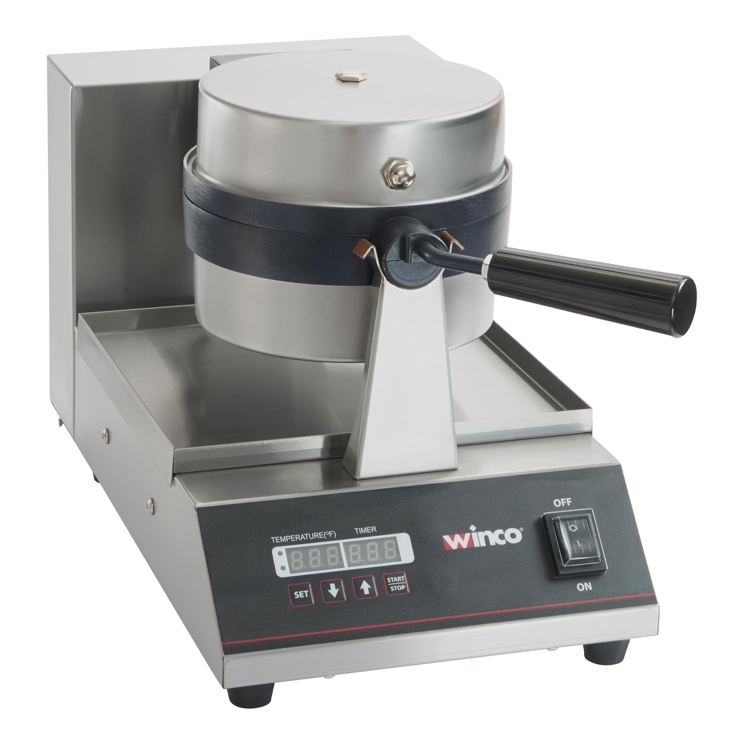 Winco Commercial-Grade 7" Belgian Waffle Maker with Non-Stick Plates