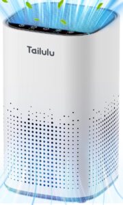 air purifiers for home large room up to 1500ft²,tailulu h13 true hepa air cleaner with 360°air inlet, 15db air purifier for bedroom with sleep mode,speed control,timer, for odor dust smoke (white)