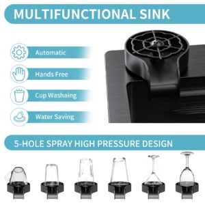 29.5 x 18 inch Kitchen Sink, Single Bowl Stainless Steel Sink Multifunctional Drop In Sink with Pull-Down Faucet and Multiple Accessories (Black Grey, 29.5 * 18)