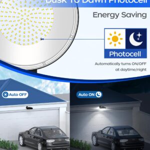 CINOTON 100W LED Barn Light Dusk to Dawn Outdoor Lighting, Black 1 Pack & 40W Outdoor LED Canopy Light 2Pack