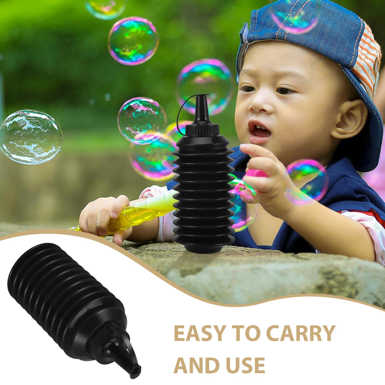 Vaguelly Bullets Beads Bottle, 600ml Foldable Gel Ammo Bottle Holder Blaster Refill Container Liquid Toy Bead Holder Storage Darkroom Chemical Bottles for Outdoor Game, 20.00X8.00X8.00CM, Black