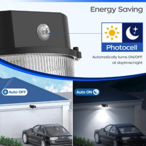 CINOTON 42W LED Barn Light Dusk to Dawn Outdoor Lighting, Black 1 Pack & 40W Outdoor LED Canopy Light 2Pack