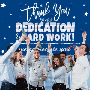 We Appreciate You Banner Decorations Thank You for All You Do Banner Backdrop for Teacher Employee Staff Doctors Nurse Poaster Boss Volunteer Appreciation Week Party Decor Supplies - Blue Silver