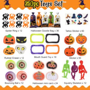 Shineloha 350pcs Halloween Party Favors, Halloween Toys Bulk | Halloween Assortment Toys for Kids, Goodies Bags, Party Supplies | Treasure Box Prizes, Classroom Prizes