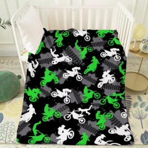 Dirt Bike Motorcycle Blanket Gifts for Boys Girls, Ultra Soft Dirt Bike Motorcycle Throw Blanket, Lightweight Motorcycle Stuff Warm Plush Throw Blankets for Couch 40"x50" for Kids