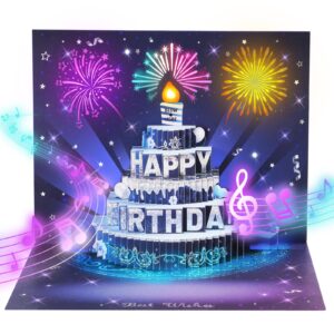 apotodito birthday cards, pop up birthday cards with music and light, 3d birthday gift card, birthday gifts for women men mom girls kids