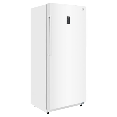 Kenmore Fully Convertible Freezer/Fridge 17 Cu Ft Upright Freezer Frost-Free Garage-Ready Stand Up Freezer Large Upright Freezer Deep Freezer Digital Touch Controls LED Light for Basement Garage