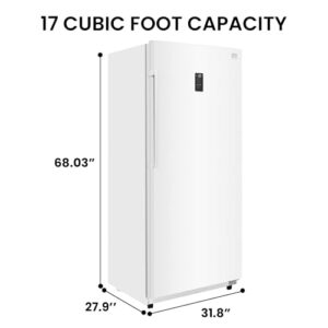 Kenmore Fully Convertible Freezer/Fridge 17 Cu Ft Upright Freezer Frost-Free Garage-Ready Stand Up Freezer Large Upright Freezer Deep Freezer Digital Touch Controls LED Light for Basement Garage