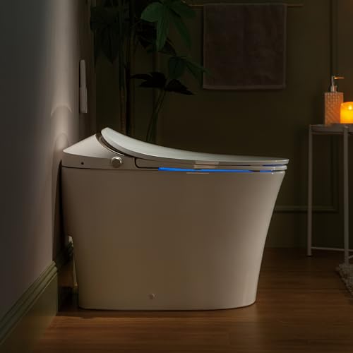 WOODBRIDGE Smart Bidet Toilet with Auto Open/Close Lid, Foot Sensor Operation,Dual Auto Flush, Heated Seat, Power Outage Flush,Hygienic Wash,Night Light,LT610