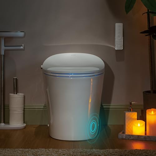 WOODBRIDGE Smart Bidet Toilet with Auto Open/Close Lid, Foot Sensor Operation,Dual Auto Flush, Heated Seat, Power Outage Flush,Hygienic Wash,Night Light,LT610