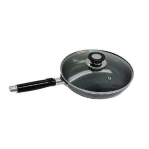 dbmimporters 9" nonstick fry pan with lid deep frying pan with handle,skillet,dishwasher safe