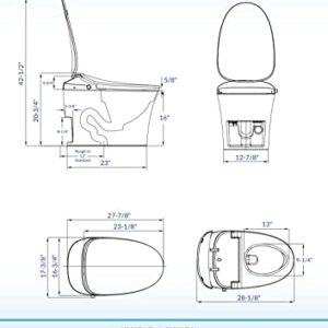 WOODBRIDGE Smart Bidet Toilet with Auto Open/Close Lid, Foot Sensor Operation,Dual Auto Flush, Heated Seat, Power Outage Flush,Hygienic Wash,Night Light,LT610