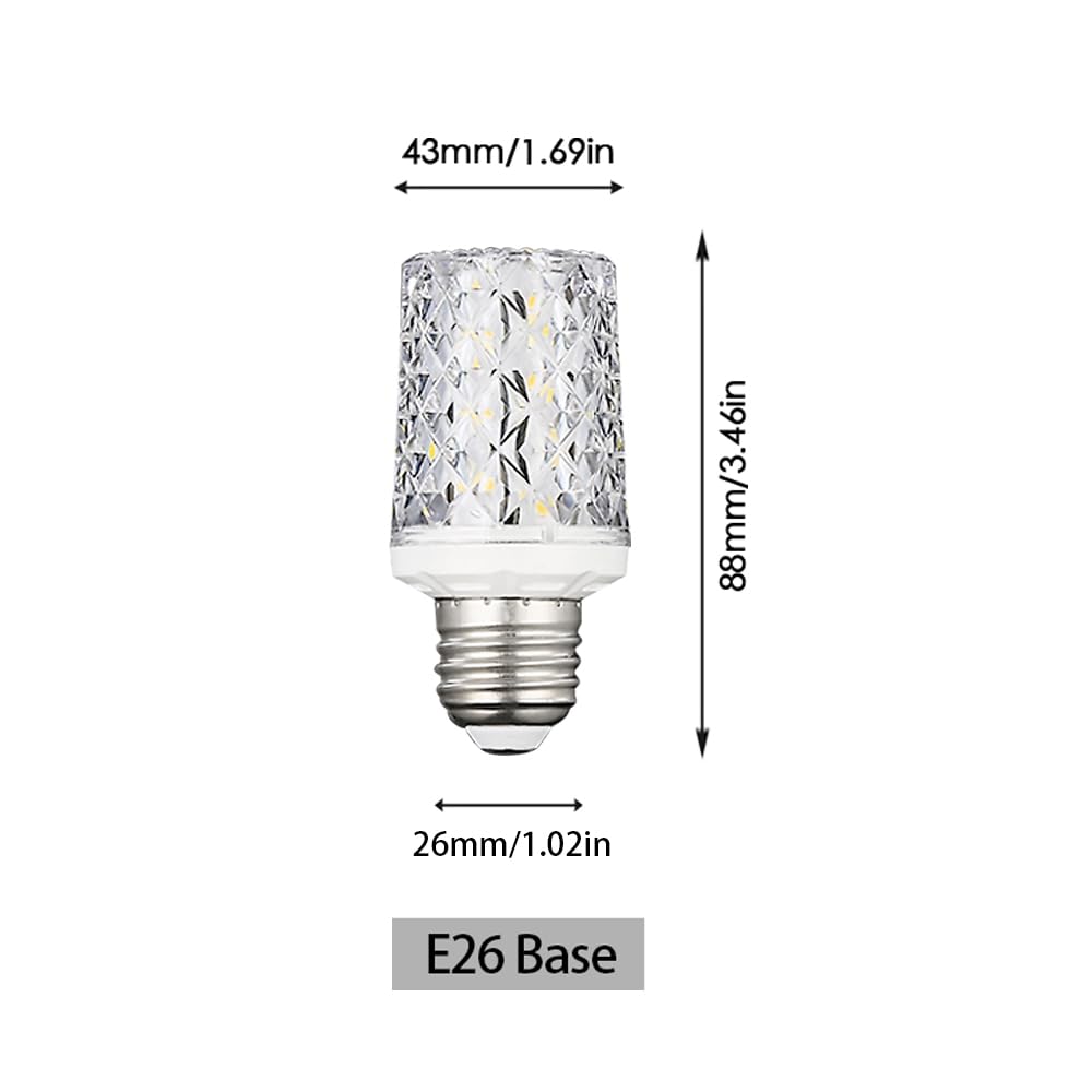 E26 LED Bulbs,Modern Craft Crystal lamp,4000K Natural Light 18W LED Light Bulbs Equivalent 100W,360° Beam Angle,AC 85-265V, Edison Screw SES LED Corn Lamp, Not Dimmable(4 Pack)