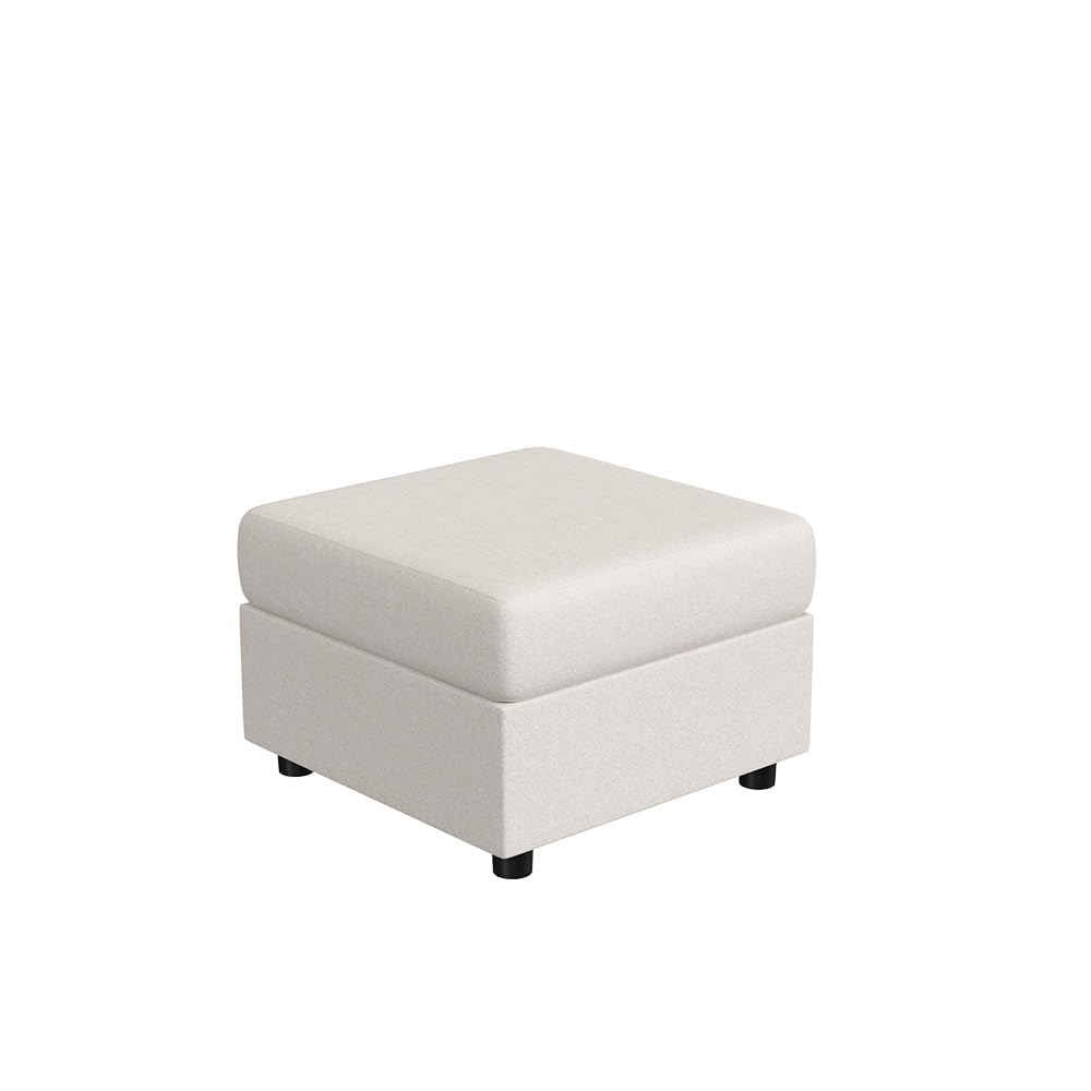 Mangodan Square Ottoman Module Seat with Storage for Modular Sectional Sofa, Ottoman Bench for Living Room,Customizable Footrest and Seat Cube -Beige