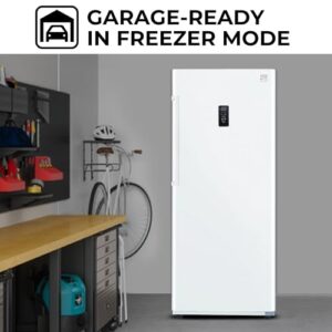 Kenmore Fully Convertible Freezer/Fridge 17 Cu Ft Upright Freezer Frost-Free Garage-Ready Stand Up Freezer Large Upright Freezer Deep Freezer Digital Touch Controls LED Light for Basement Garage