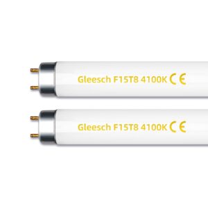 f15t8/cw 15w 18" t8 fluorescent linear tube bulb 1.5 feet cool white light 4100k g13 base 2 pack…