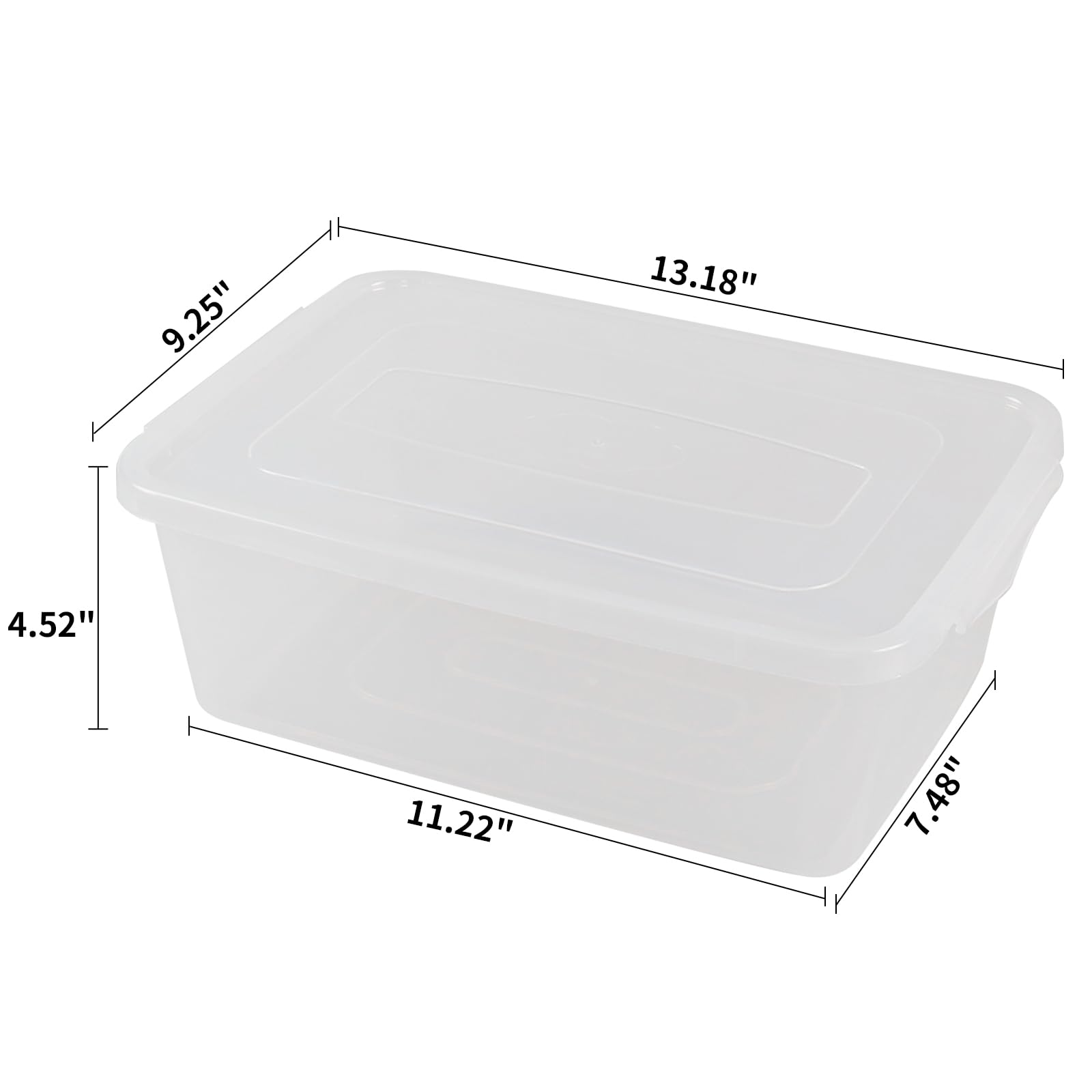 Doryh 3 Pack 6.5 Quart Lidded Storage Bins, Small Storage Totes, Clear Storage Container Box