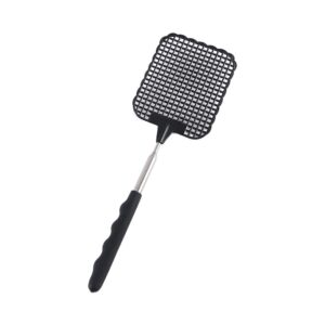 fly swatters extendable, telescopic fly swatters,heavy plastic flies killer fly swatter manual bugs killer tools(black)